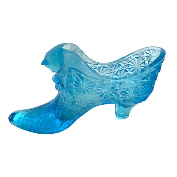 Fenton Cat Shoe Slipper Daisy and Button Aqua Blue Turquoise Vintage 1970's 5.5" - Picture 2 of 8
